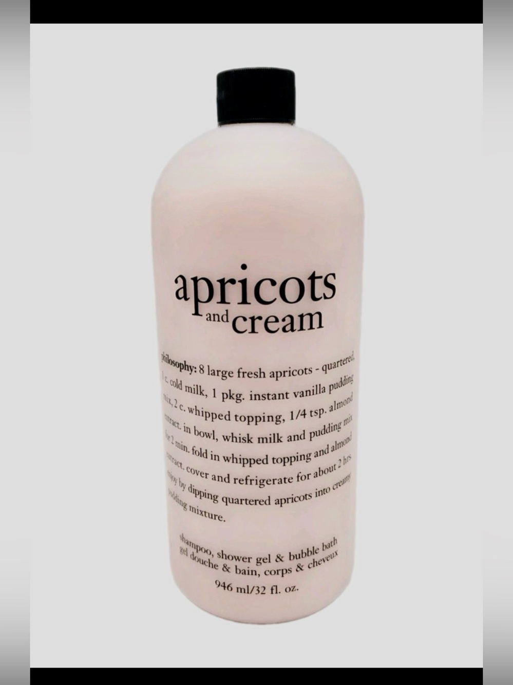 New Philosophy Apricots and Cream Shampoo - Shower Gel - Bubble Bath plus gift